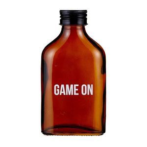 Game On Amber Mini Flask | Glass | Fathers Day, Dad Gift, Sports Themed Bottle